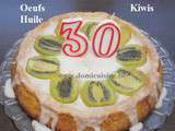 Gâteau Moelleux aux Kiwis et Glaçage Citronné