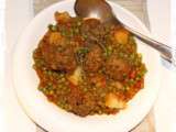 Mijoté de boulettes de boeuf et petits pois