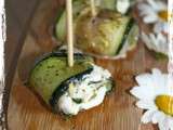 Roulades d'Aubergine et de Courgettes