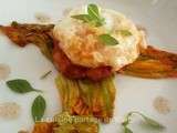 Fleurs de courgette et oeuf frit