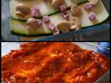 Lasagnes courgette/champignons/jambon