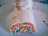 Wrap froid taztziki, saumon et légumes