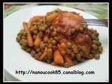 Cuisses de poulet et petit pois carottes