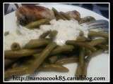 Haricots vert et sa sauce au philadelphia