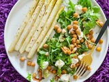 Asperges rôties et salade roquette - pois chiches