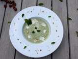 Gaspacho concombre, noisettes et menthe