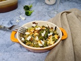 Gratin quinoa, brocoli et feta