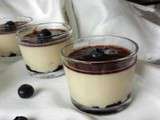 Panacotta myrtille , chocolat blanc Bp