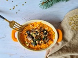 Purée de butternut, champignons aux noix