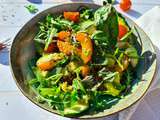 Salade roquette, tomates, courgettes et abricot