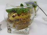 Verrine lentilles, petits pois et mâche