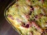 Gratin de chips, jambon, ptits pois, fromage et tutti quanti