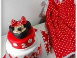 Gâteau { et robe } Minnie pour les 2 petites bougies de Lyse