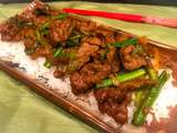 Boeuf au Gingembre et Oignons Verts ou Mongolian Beef