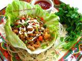 Shēngcài Bāo     Chicken Lettuce Wrap   Laitue Roulée au poulet