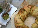 Couronne de pain brioché au pesto