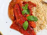 Friggitelli e datterini freschi in padella  - Poêlée de poivrons et tomates