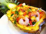 Ananas farci aux crevettes