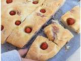 Fougasse lardons et tomates cerises