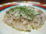 Carpaccio d'espadon et gambas