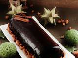 Buche poire-chocolat aux épices de noël