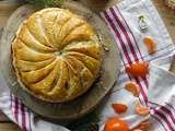 Galette caramel-clémentine-noisette