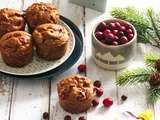 Muffins à la crème de marron et cranberries