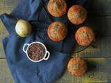 Muffins aux poires et grué de cacao