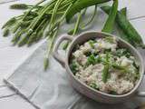 Risotto aux petits pois et asperges des bois