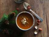 Soupe de carottes et pâtisson à l'infusion de cumin