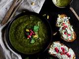 Soupe de courgettes et épinards à la menthe