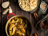 Tajine de poulet aux poires et aux marrons