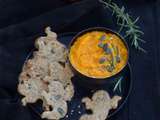 Crackers aux graines & dip de courge rôtie à l'ail #Halloween #vegan