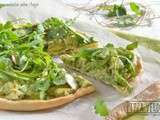 Pizza verde {avocat, roquette & amandes}