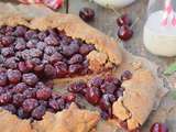 Tarte rustique aux cerises {pâte sablée à l'amande} #vegan