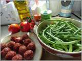 Boulettes de viande et haricots verts version avec Cookéo