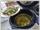 Entrecôte et poêlée de haricots verts et pommes de terre à l'ail version cookeo