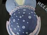 Gateau femme enceinte { pate à sucre } Gateau 3 d Baby shower