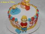 Gateau Simpsons 3d { gateau en pâte à sucre }