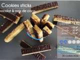 S cookies stick au chocolat et à la noix de coco