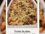 Gratin de pâtes aux poireaux et au poulet