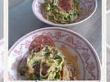 Spaghettis de courgettes au chorizo