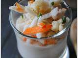 Verrine aux miettes de surimi et noix de cajou