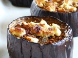 Aubergines confites fêta et miel