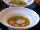 Bouillon de légumes et saint jacques pochées ou un reste de fête