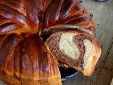 Brioche couronne marbrée au chocolat