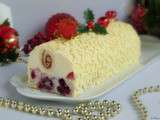 Buche surprise, coco et fruits rouges