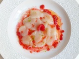 Carpaccio de saint jacques aux framboises