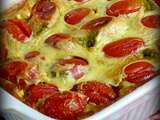 Clafoutis aux tomates cerises, chèvre et pesto