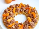 Couronne d'abricots et noisettes, chantilly au chocolat au lait